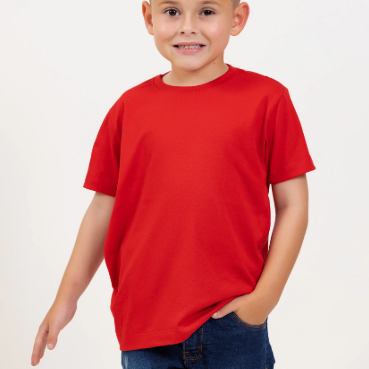 {EBA3BAB6-EE66-4B0D-A477-F20662E0DD44} <br><b>CAMISETA INFANTIL</b><br><br>
Camiseta com 100% de algodão 30.1<br>
Reforço de ombro a ombro<br>
Gola de ribana com largura de 1,5 cm<br>
Gramatura 160